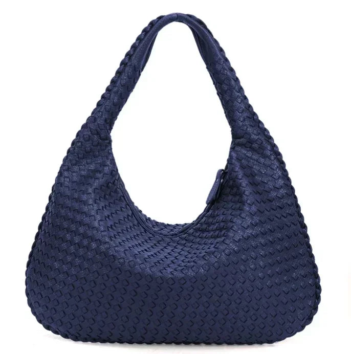 Woven Shoulder Bag with Luxe Braided Design – Textured Handbag