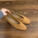 Square-Toe Leather Ballet Flats | Meave & Ivy