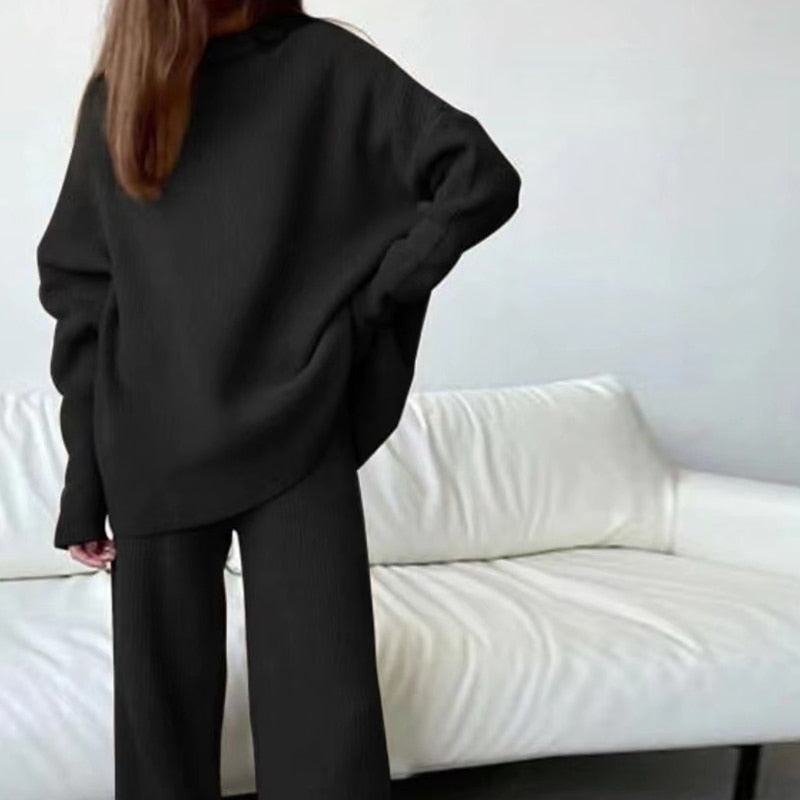 Women's Oversized Knitted Two-Piece Lounge Set