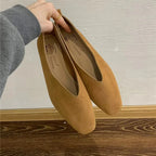Square-Toe Leather Ballet Flats | Meave & Ivy