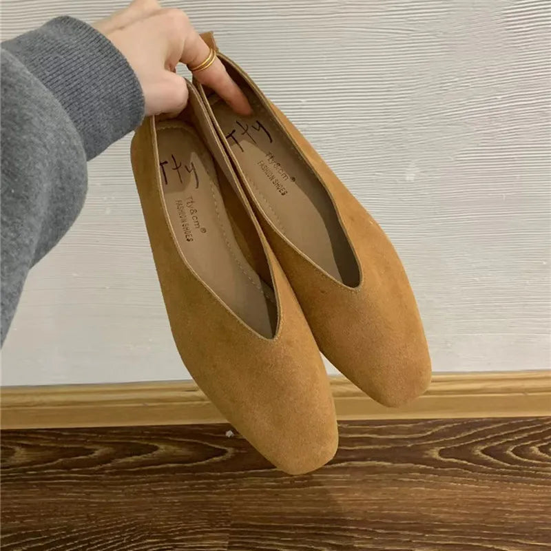Square-Toe Leather Ballet Flats | Meave & Ivy