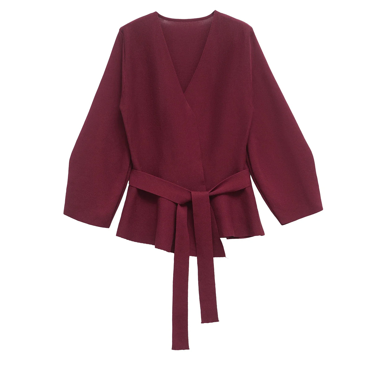 Shoulder-Pad Knit Blazer – Sculptural Belted Statement Jacket | Meave & Ivy