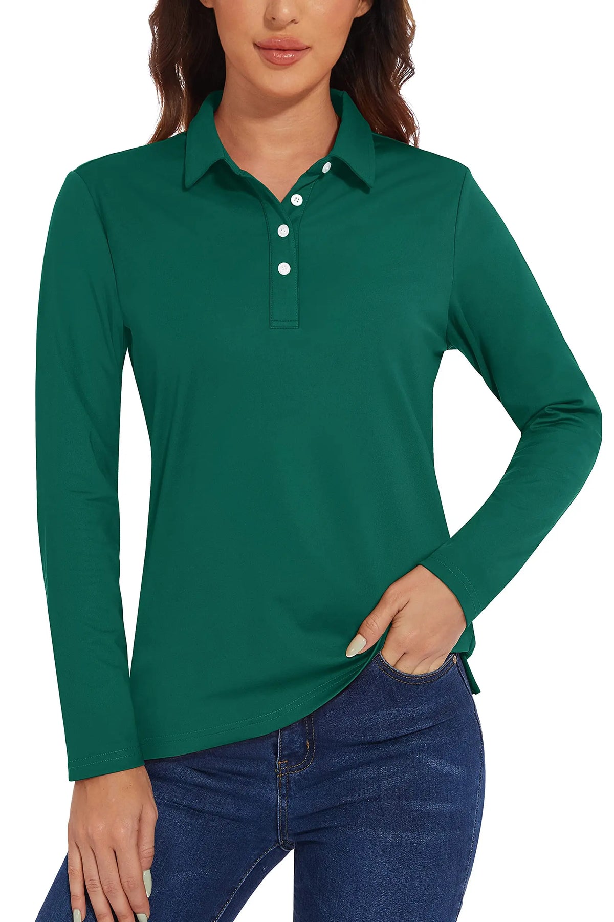 Long Sleeve Golf Polo – Performance Knit, 12 Colours