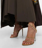 Crystal Wrap Heels – Sandals with Wraparound Ankle Strap & Rhinestones