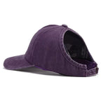 Washed Baseball Cap with Ponytail Opening