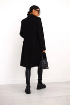 Double-Faced Wool-Blend Coat – Classic Button Design