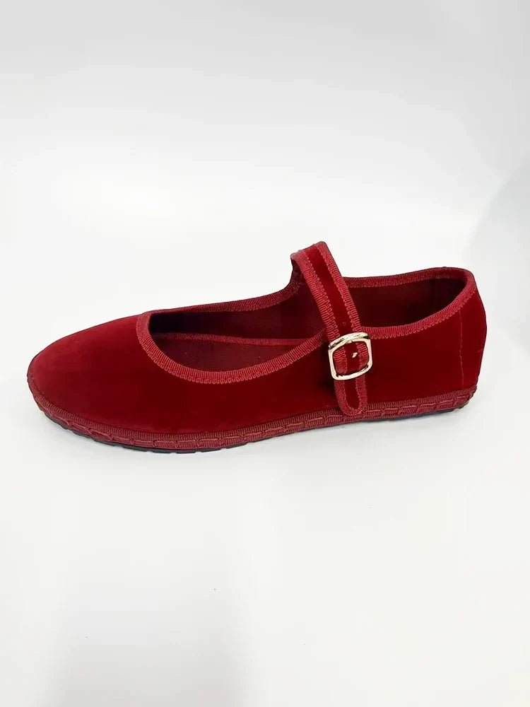 Velvet Mary Jane Ballet Flat – Luxurious Leisure Loafer | Meave & Ivy