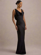 Satin Sleeveless Bodycon Maxi Dress – Elegant Evening Gown | Meave & Ivy