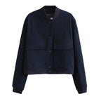 Vintage Bomber Jacket – Classic Casual Outerwear with Pockets | Meave & Ivy