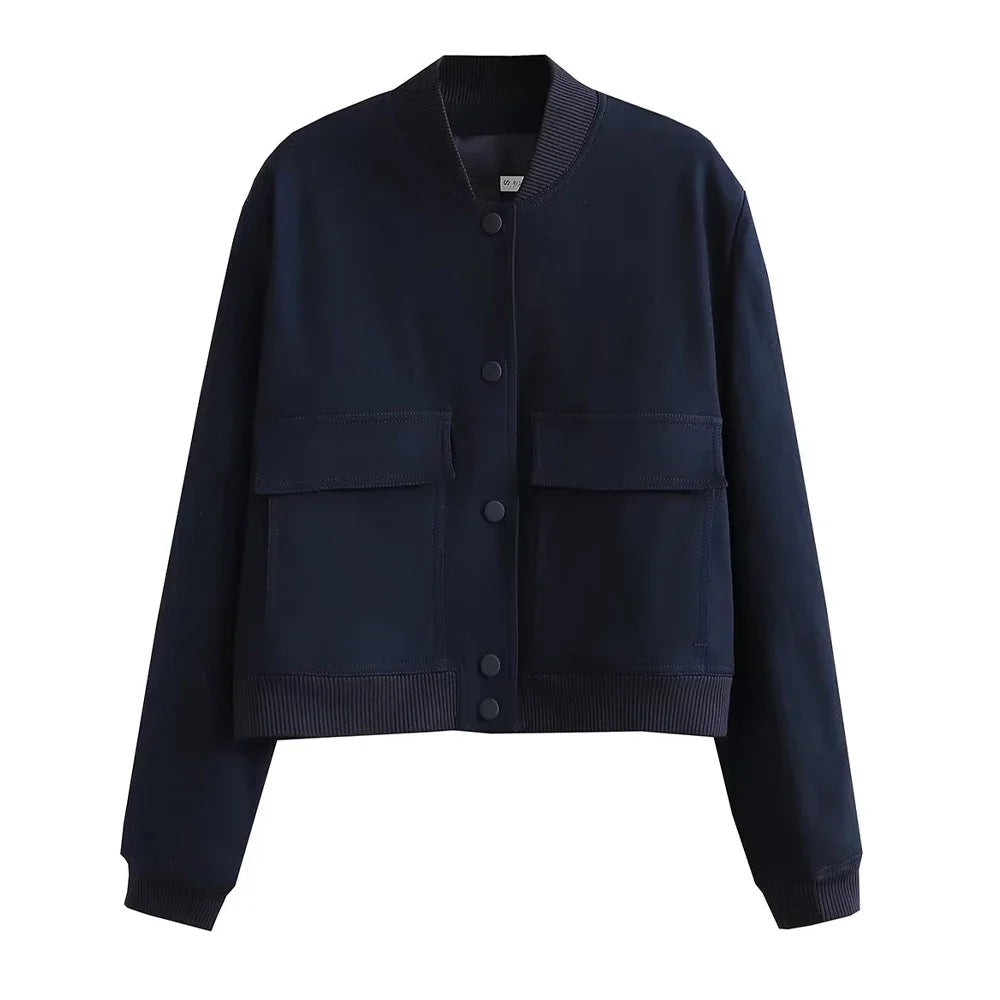 Vintage Bomber Jacket – Classic Casual Outerwear with Pockets | Meave & Ivy