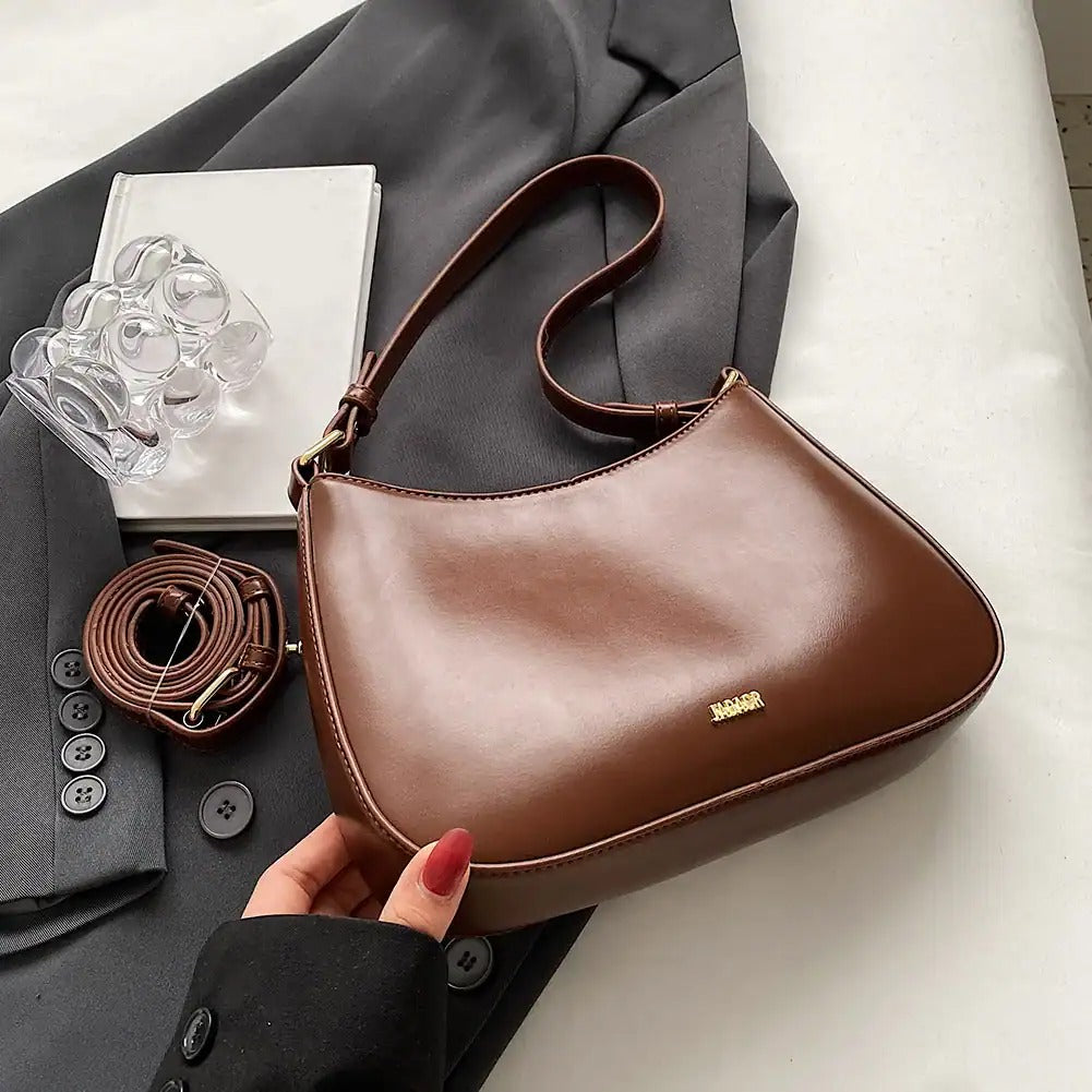 PU Leather Shoulder Bag with Adjustable Strap
