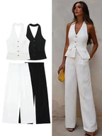 Halter Blazer Vest & Trouser Co-Ord Set – Tailored Suit | Meave & Ivy