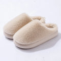 Women's Soft Plush Faux Fur Slippers with Thick Cushioned Sole and Closed
