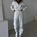 Women's Relaxed Zip-Up Hooded Tracksuit Set