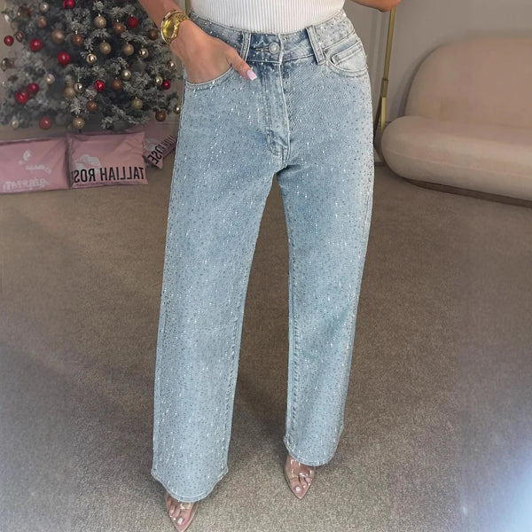 High-Waist Straight-Leg Jeans – Vintage Washed Denim | Meave & Ivy