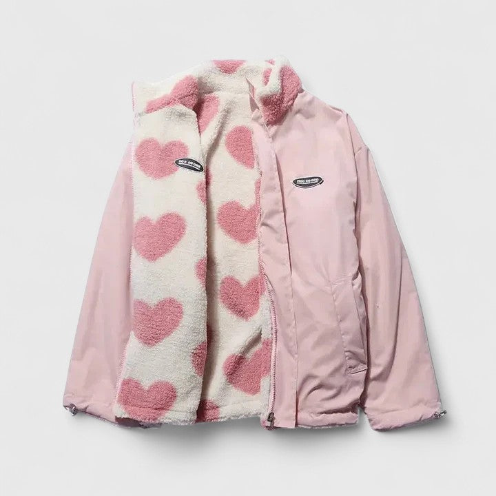 Women's Jacket – Warm Elegant Layering in Black White or Blue White