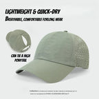 Washed Baseball Cap with Ponytail Opening