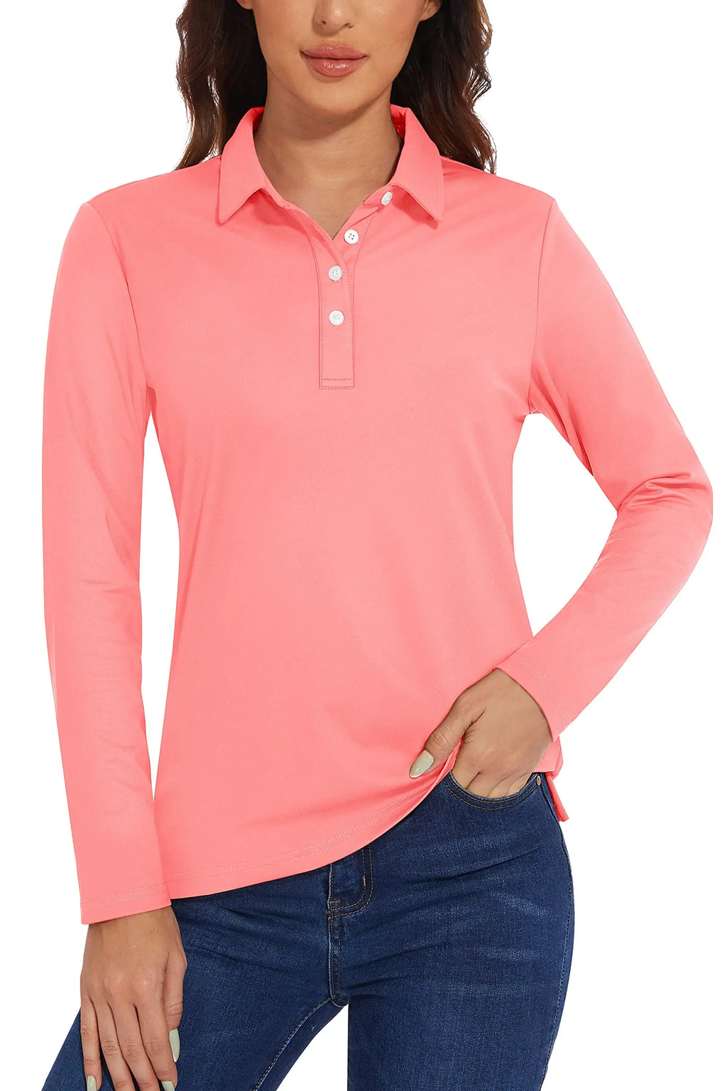 Long Sleeve Golf Polo – Performance Knit, 12 Colours