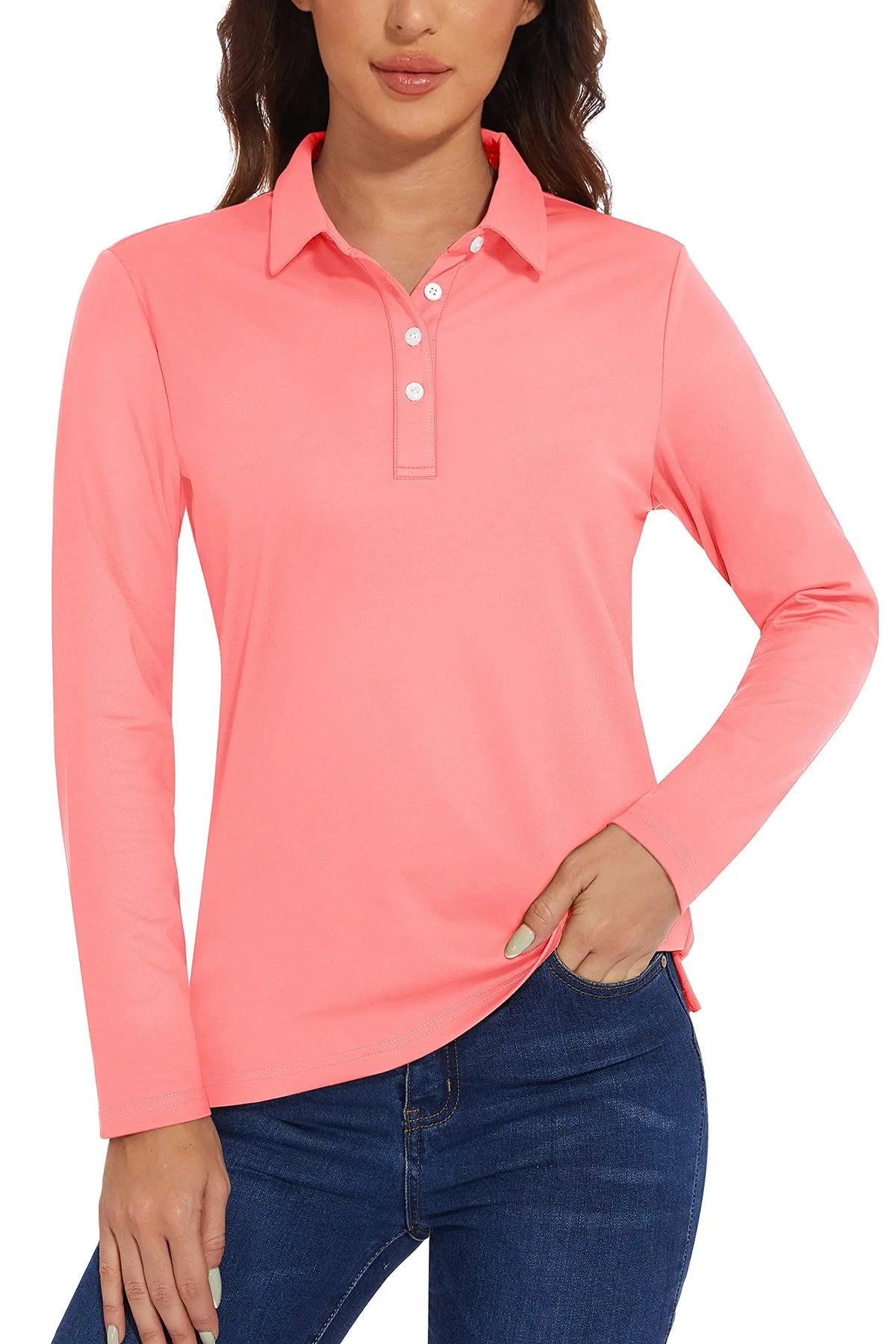 Long Sleeve Golf Polo – Performance Knit, 12 Colours