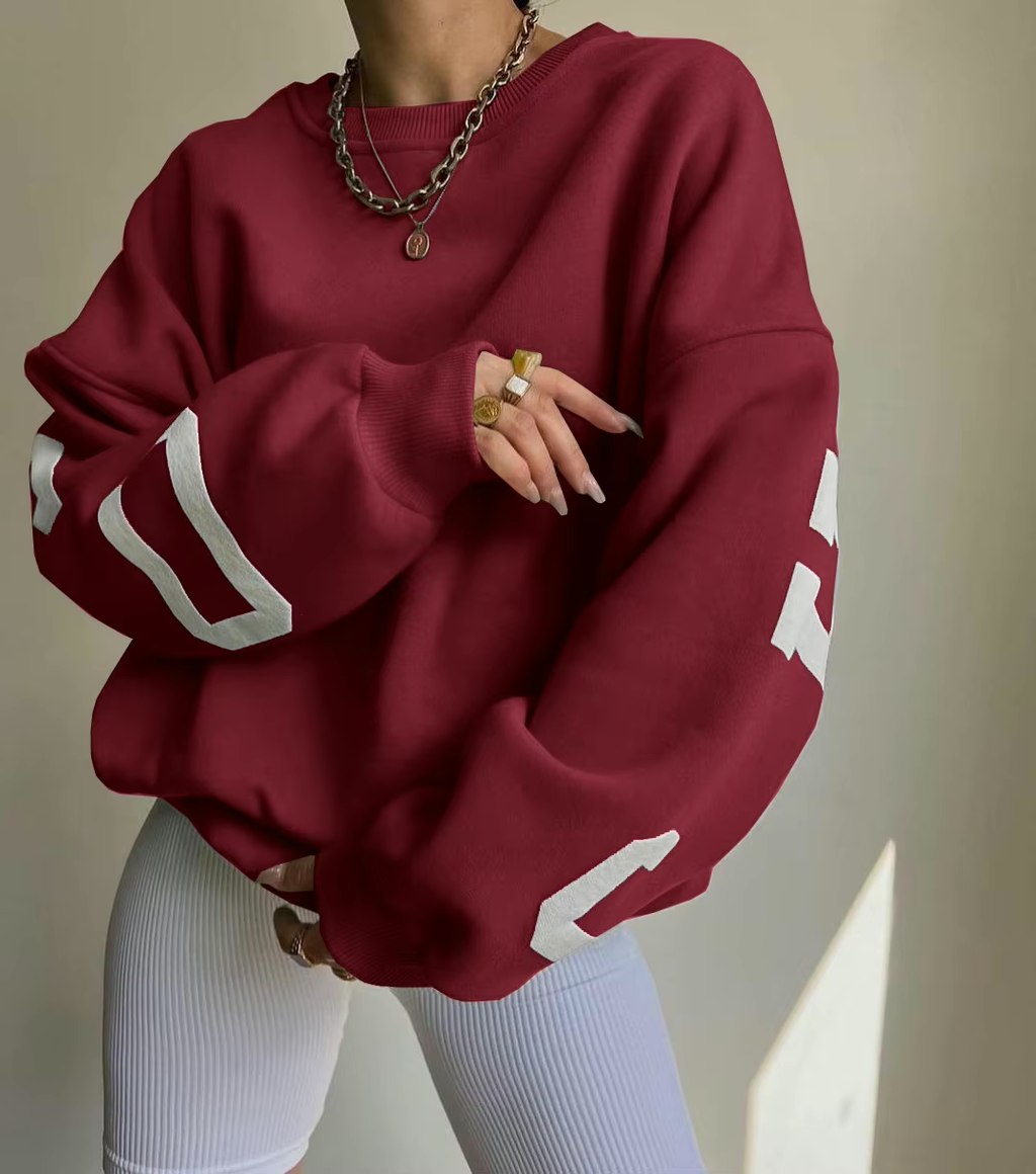 Chicago Print Oversized Sweatshirt – Soft Cotton Blend Streetstyle Jumper