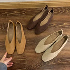 Square-Toe Leather Ballet Flats | Meave & Ivy