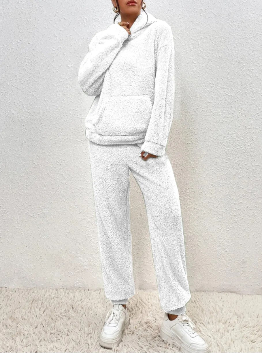 Teddy Fleece Lounge Set – Hoodie and Joggers, 5 Colours