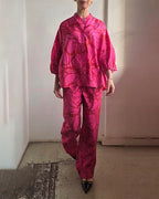 Women's Printed linen-look Blend Two-Piece Summer Set