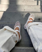 Mesh Mary Jane Flats with Strap – Breathable Ballet Flats