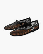Mesh Mary Jane Flats with Strap – Breathable Ballet Flats