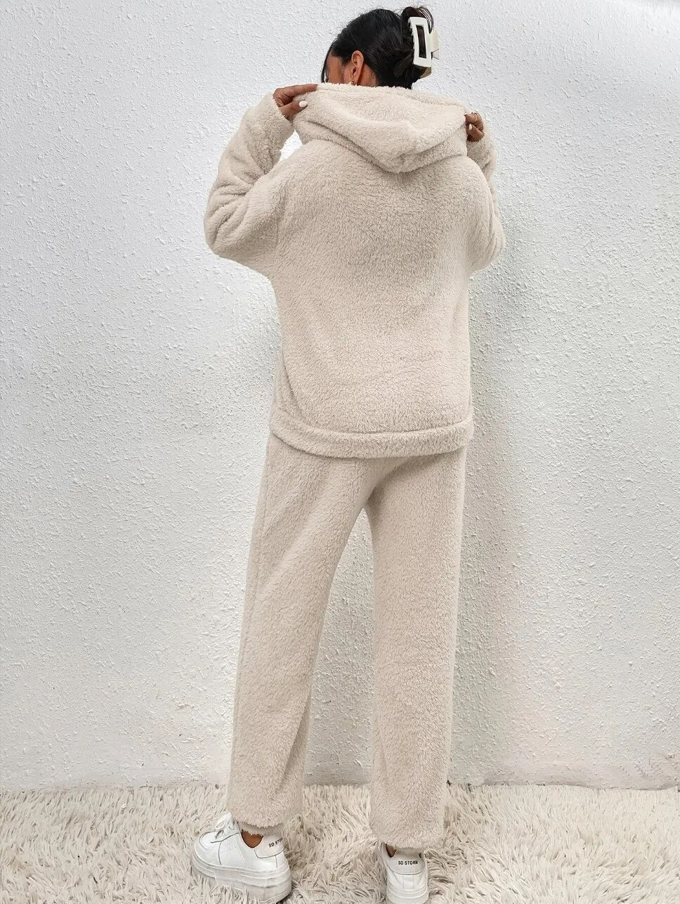 Teddy Fleece Lounge Set – Hoodie and Joggers, 5 Colours