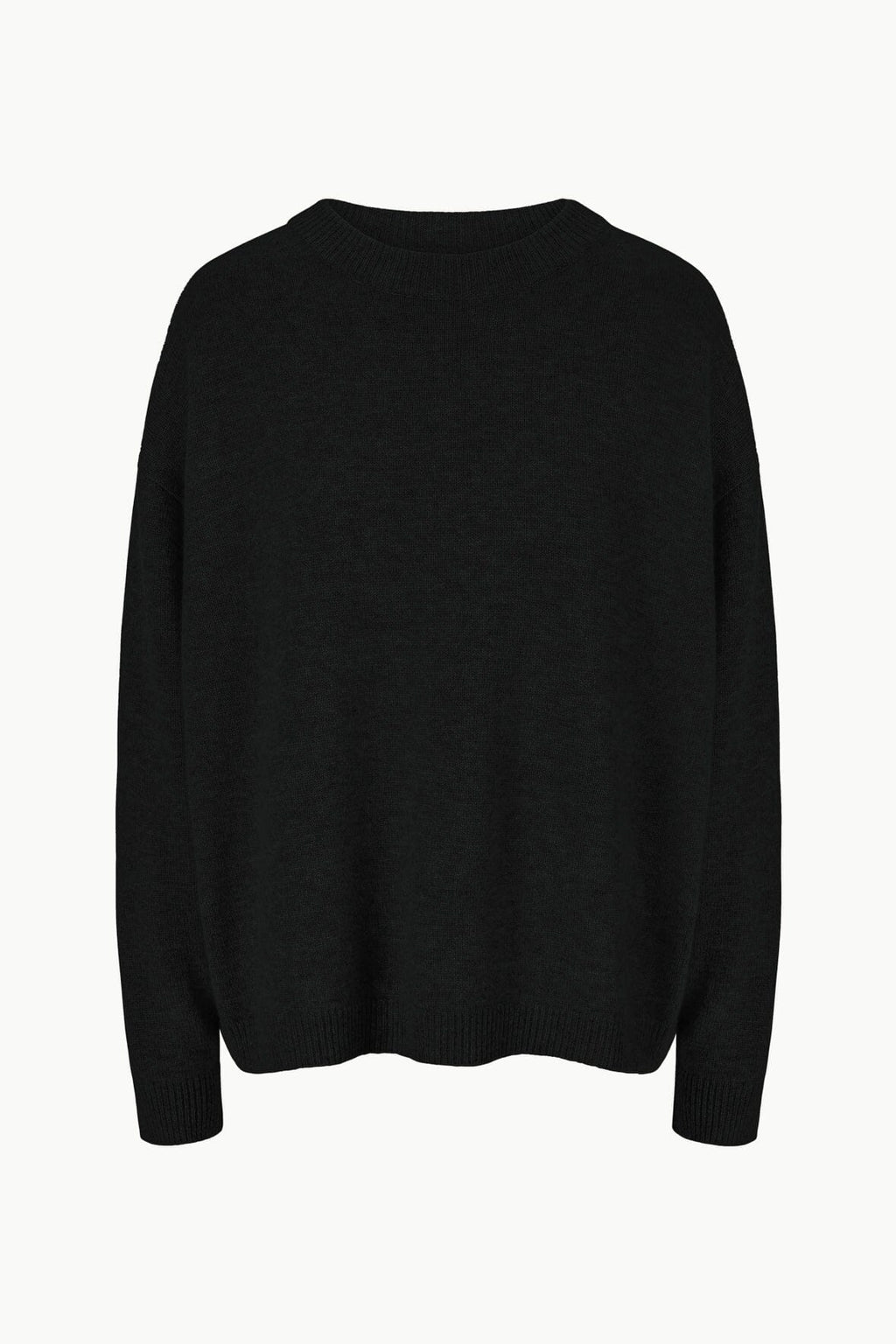 Relaxed Crew-Neck Knit Jumper - Soft Black