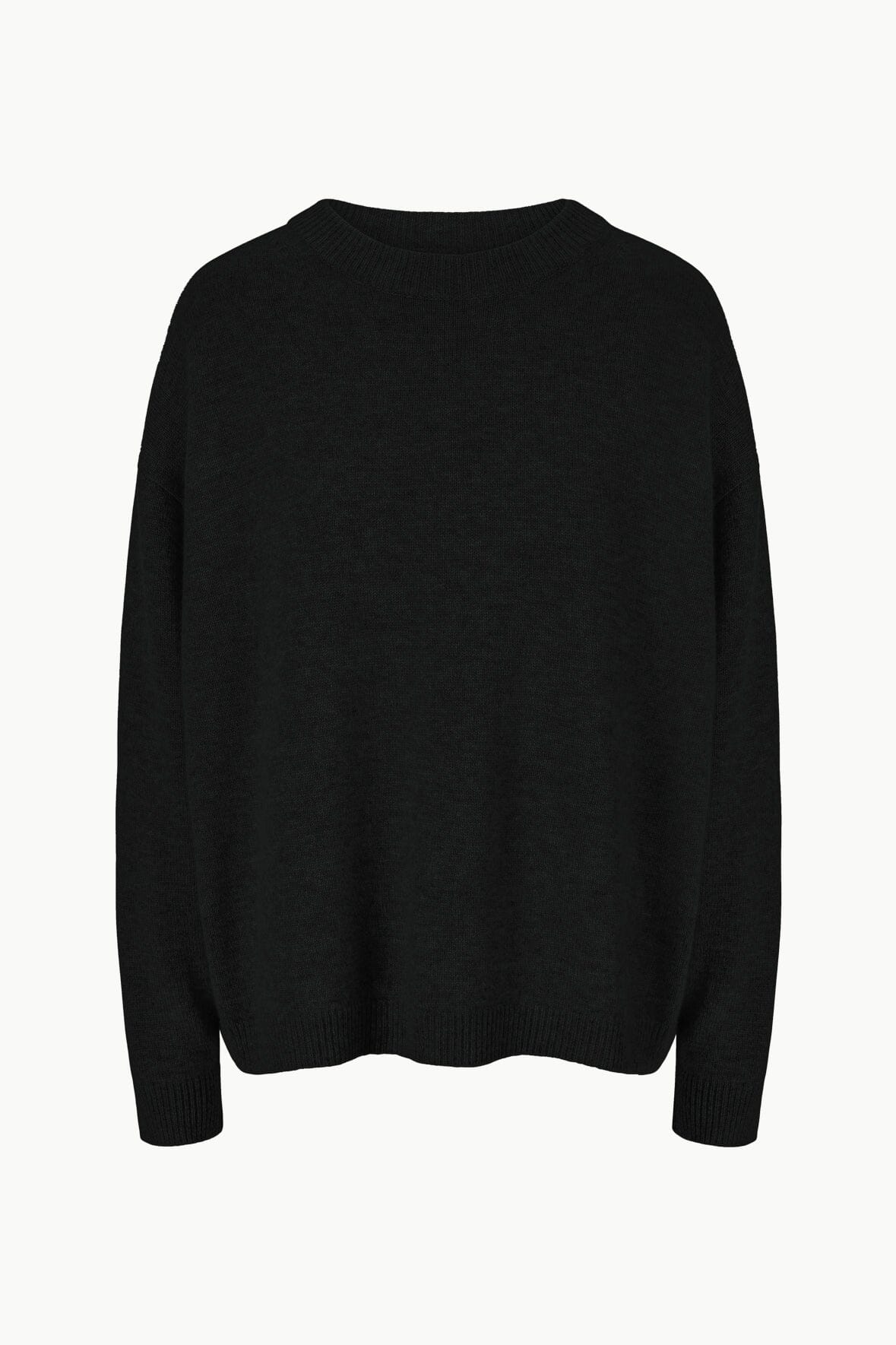 Relaxed Crew-Neck Knit Jumper - Soft Black
