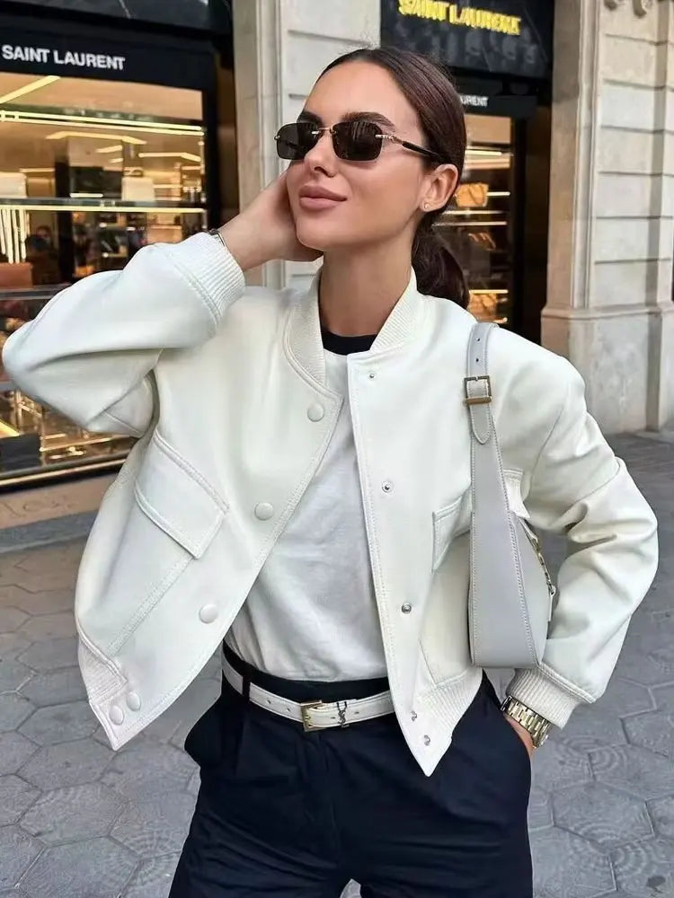 Vintage Bomber Jacket – Classic Casual Outerwear with Pockets | Meave & Ivy