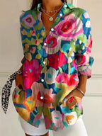 Wilma | Women's Casual Printed Summer Blouse | Meave & Ivy