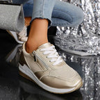 Women's Platform Trainers – Lightweight Everyday Comfort in Gold or Silver