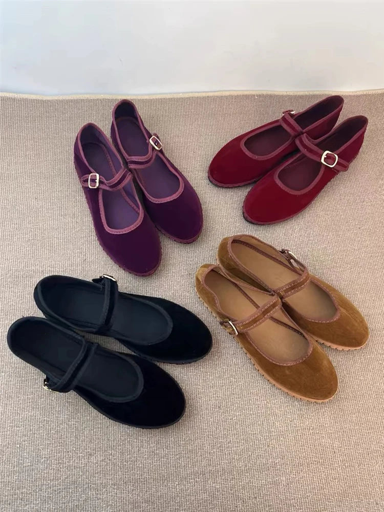 Velvet Mary Jane Ballet Flat – Luxurious Leisure Loafer | Meave & Ivy