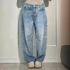 Embellished Wide-Leg Jeans – Sparkling High-Waist Denim | Meave & Ivy