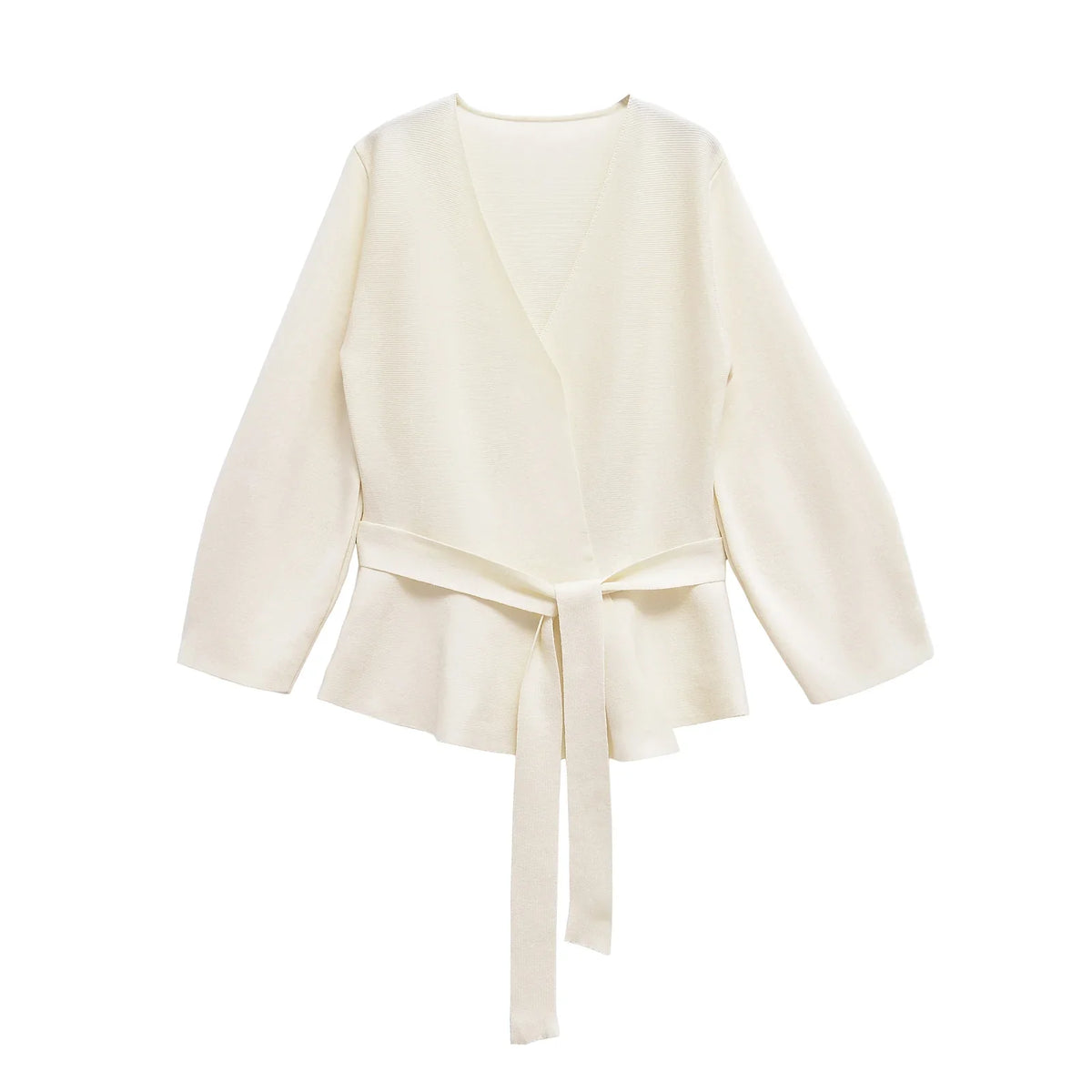 Shoulder-Pad Knit Blazer – Sculptural Belted Statement Jacket | Meave & Ivy