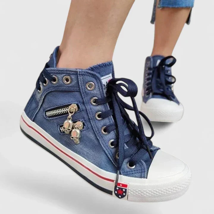 Women's Shoes – Cushioned All-Day Comfort in Denim Blue or Navy Blue
