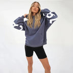 Oversized Hoodie with Letter Print – Women's Longline Comfy Hoodie