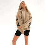 Oversized Hoodie with Letter Print – Women's Longline Comfy Hoodie