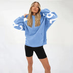Oversized Hoodie with Letter Print – Women's Longline Comfy Hoodie