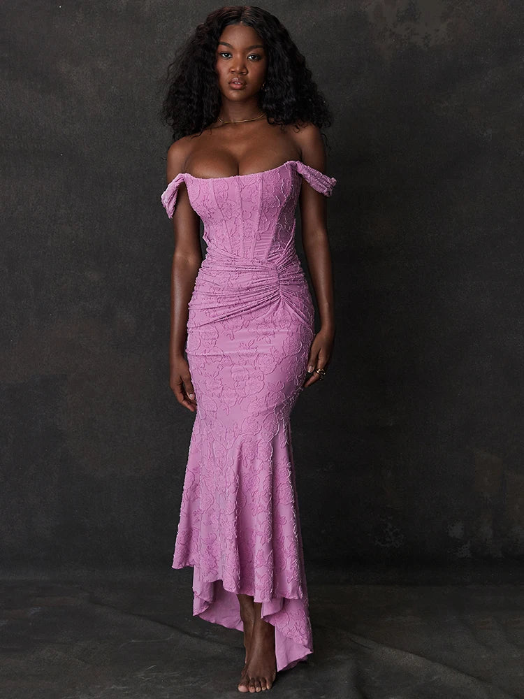 Off-Shoulder Bodycon Dress – Backless Ruched Party Dress | Meave & Ivy