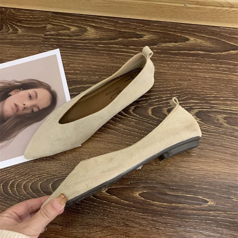 Square-Toe Leather Ballet Flats | Meave & Ivy