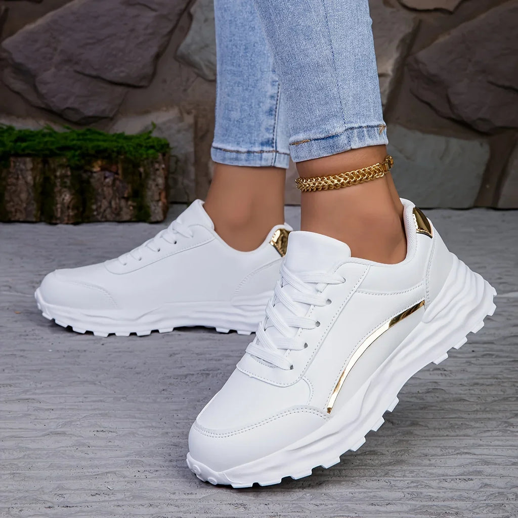 Ivory Leather-Look Sneaker – Everyday Luxury Trainer | Meave & Ivy