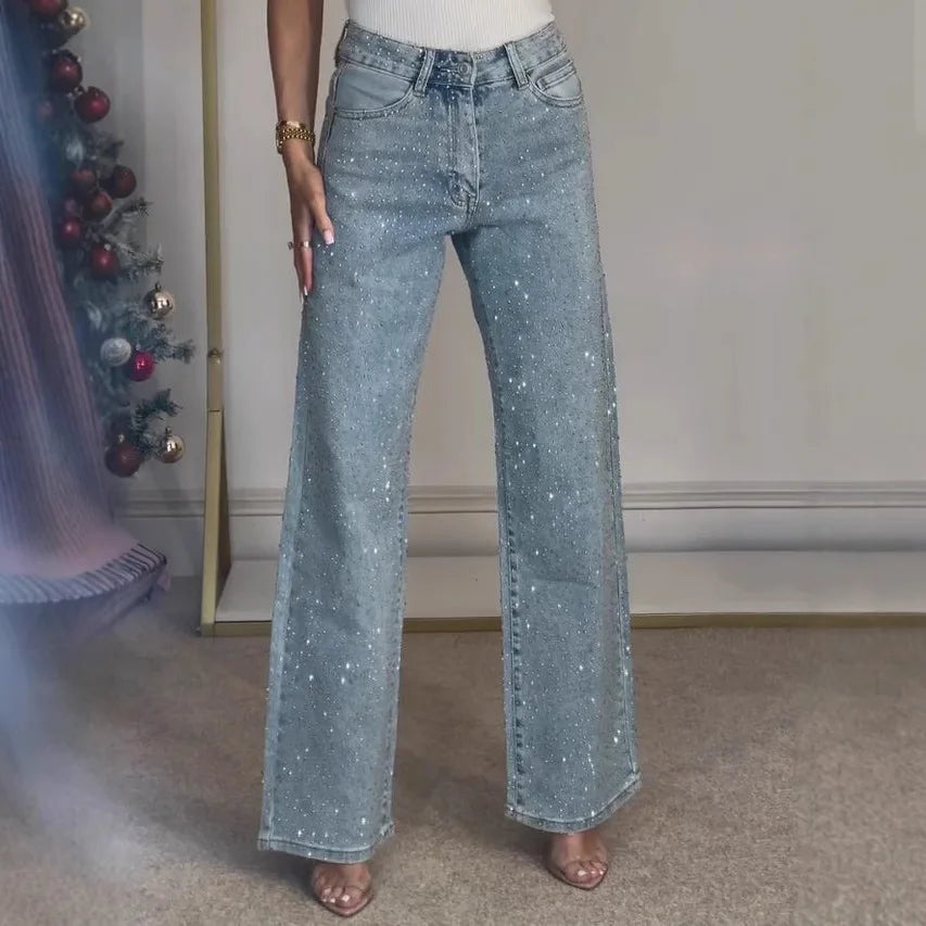 High-Waist Straight-Leg Jeans – Vintage Washed Denim | Meave & Ivy