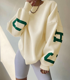 Chicago Print Oversized Sweatshirt – Soft Cotton Blend Streetstyle Jumper