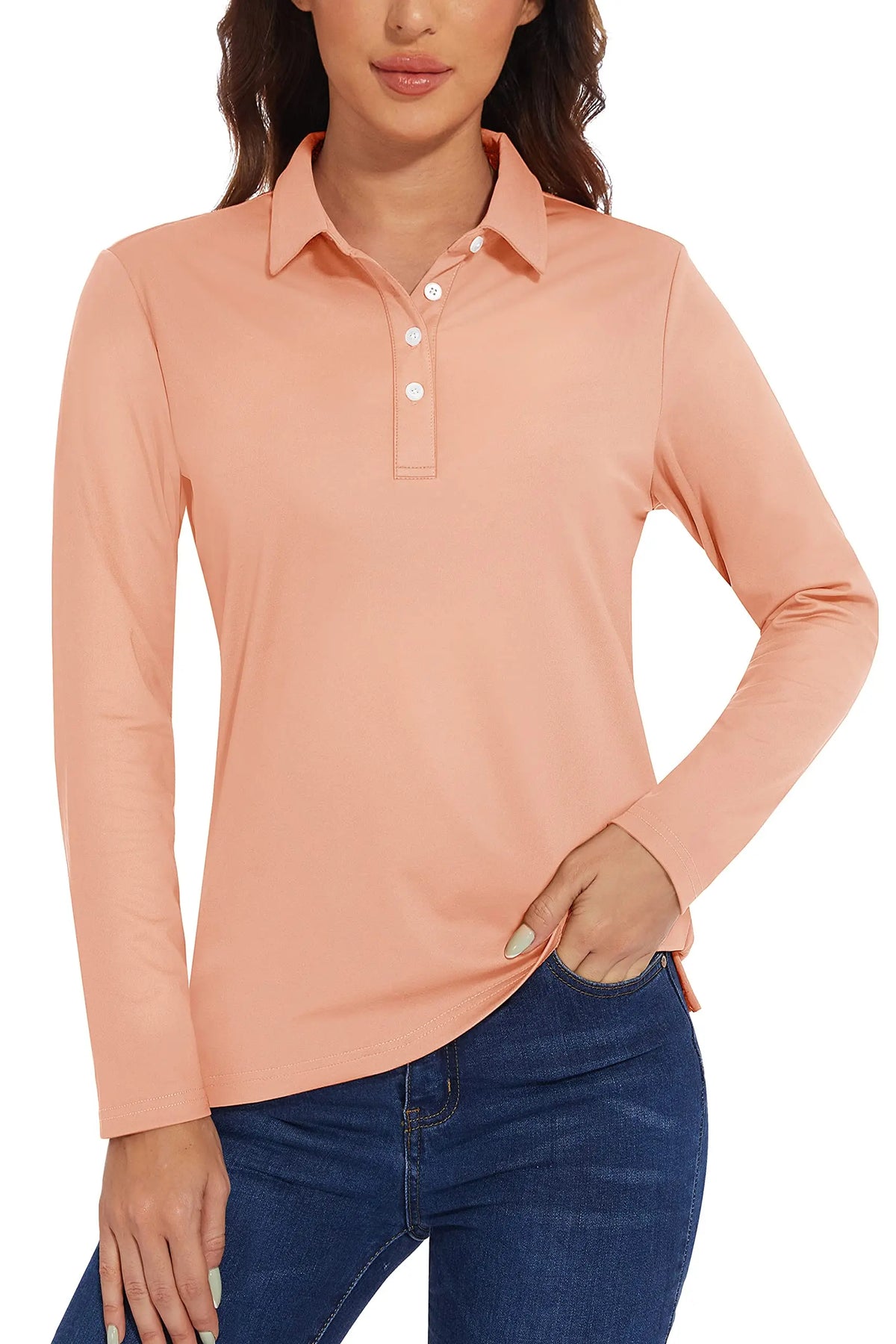 Long Sleeve Golf Polo – Performance Knit, 12 Colours