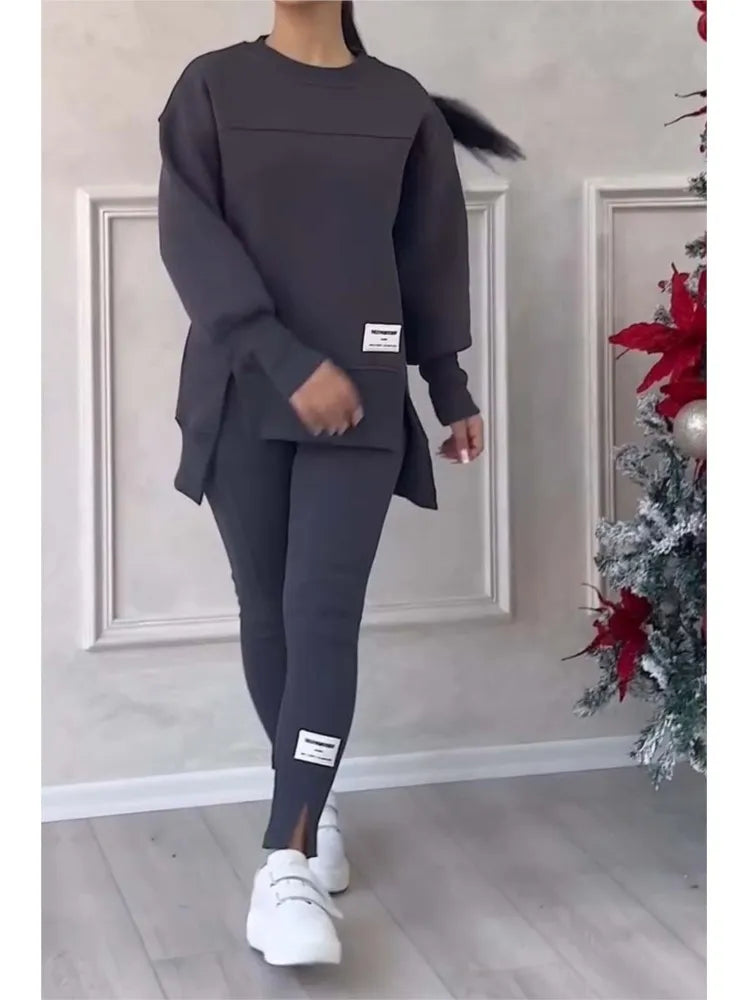 Women's Oversized Sweatshirt and Slim Trouser Set