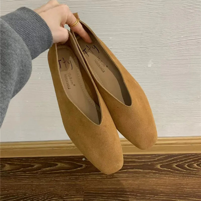 Square-Toe Leather Ballet Flats | Meave & Ivy